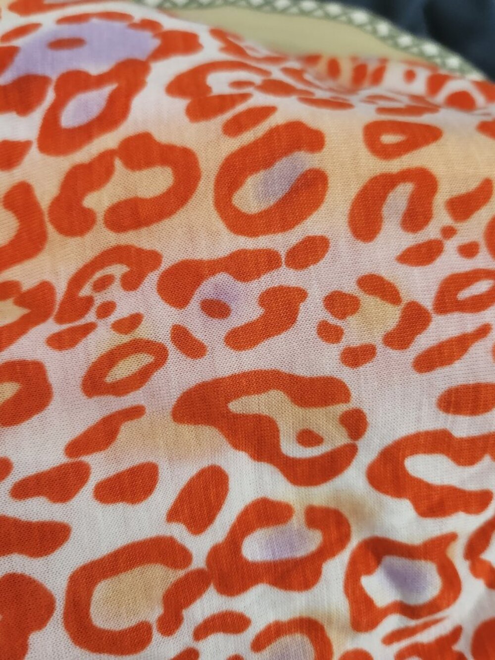 💛BUNDLE DEAL⬇️ 1.48 Yards – $8/Yard ($12 Total) – Orange Leopard Print Knit